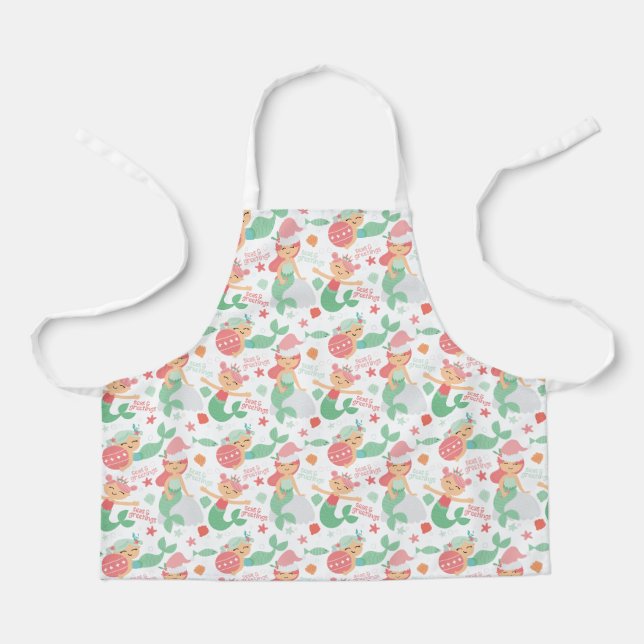 Mermaid Christmas Apron (Front)