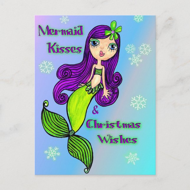 Mermaid Christmas Postcard (Front)