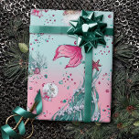 Mermaid Christmas | Stockings and Trees Teal Pink Wrapping Paper<br><div class="desc">Beautiful themed abstract design of a beautiful,  hand-drawn mermaid stocking illustration and Christmas tree sketch that's daring and a little bit funky with a vintage feel! For other colours or matching products,  please visit the JustFharryn Zazzle store,  or contact the designer,  c/o Fharryn@yahoo.com  All rights reserved. #zazzlemade</div>