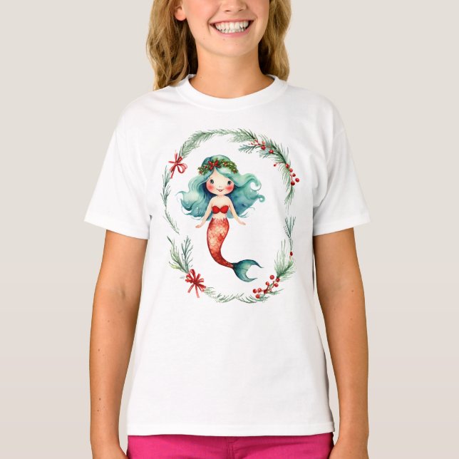 Mermaid Christmas T-Shirt (Front)