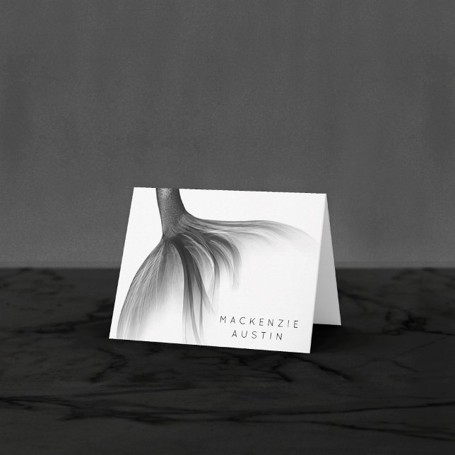 Mermaid Chrome Tail | Silver Faux Shimmer Custom Thank You Card (Creator Uploaded)