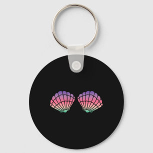 Mermaid Clam Shell Bra For Girls Purple Rainbow Se Key Ring