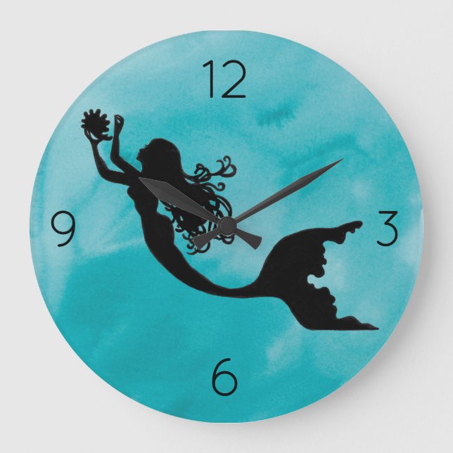 Mermaid Clock - blue (Front)