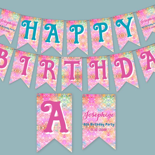 Mermaid colorful whimsical birthday custom bunting  (Creator Uploaded)
