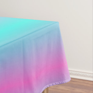 Mermaid colors gradient purple pink aqua ombre tablecloth