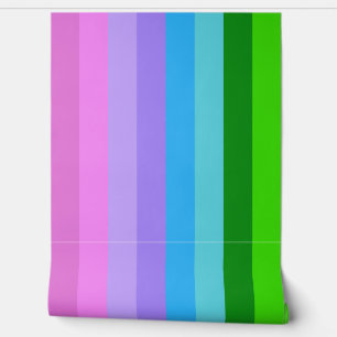 Mermaid Colour Stripes Wallpaper
