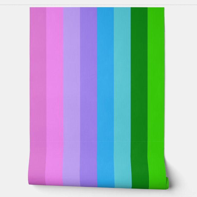 Mermaid Colour Stripes Wallpaper (Unrolling)