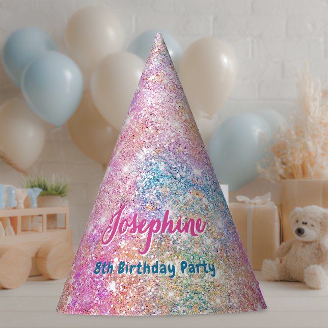 Mermaid colourful whimsical birthday custom party hat (Creator Uploaded)