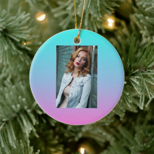 Mermaid colours gradient purple pink aqua ombre ceramic tree decoration