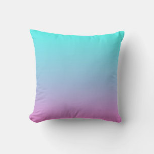 Mermaid colours gradient purple pink aqua ombre cushion