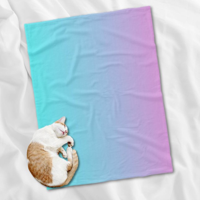 Mermaid colours gradient purple pink aqua ombre fleece blanket (Mermaid colors gradient purple pink aqua ombre fleece blanket)