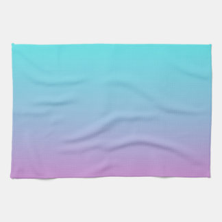 Mermaid colours gradient purple pink aqua ombre tea towel