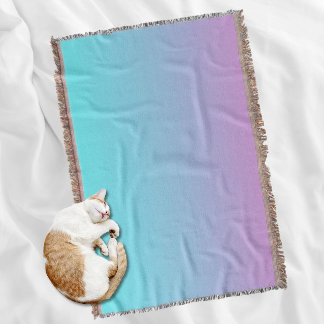 Mermaid colours gradient purple pink aqua ombre throw blanket (Mermaid colors gradient purple pink aqua ombre throw blanket)