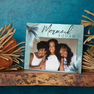 Mermaid Crew Aqua   Mint Seafoam Luxe Friend Photo Plaque