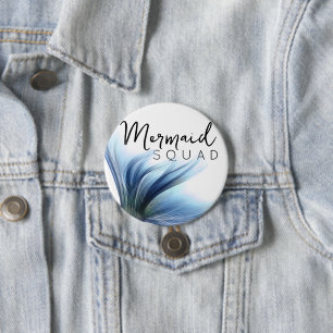 Mermaid Crew Ice Blue Muted Bachelorette Party 7.5 Cm Round Badge