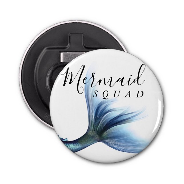 Mermaid Crew Ice Blue | Muted Bachelorette Party Bottle Opener (Front)