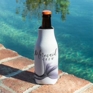 Mermaid Crew   Lavender Purple Chic Bachelorette Bottle Cooler