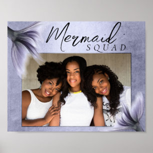 Mermaid Crew Lavender Purple Chic Friends Photo Poster