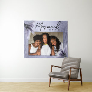 Mermaid Crew   Lavender Purple Chic Friends Photo Tapestry