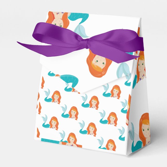 Mermaid Crew Party Orange Favour Box (Front Side)