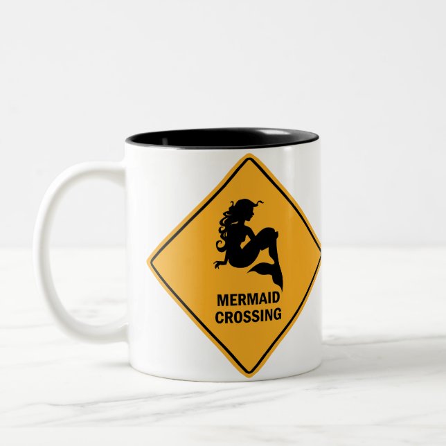 Mermaid Crossing Sign Mug (Left)