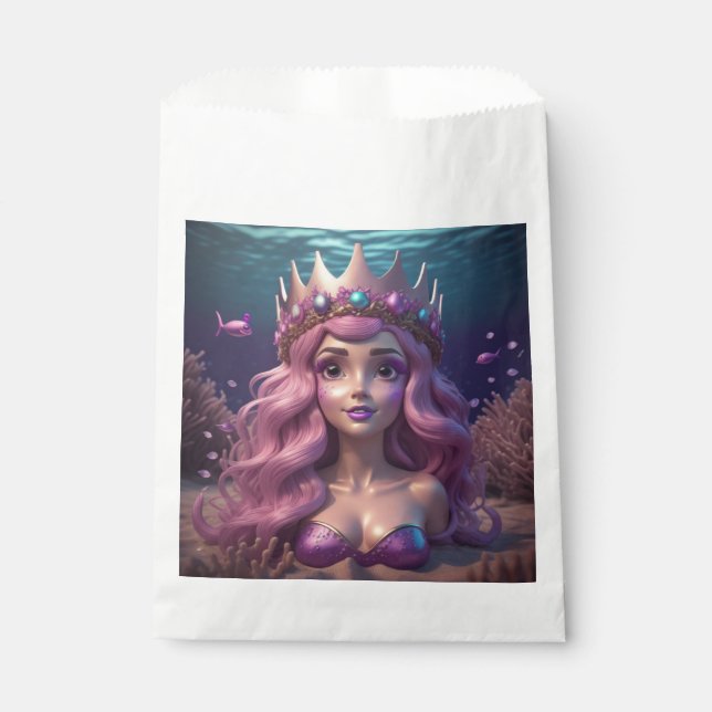 Mermaid Crown  Favour Bags (Front)
