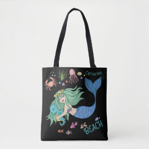 Mermaid Custom Beach Tote Bag