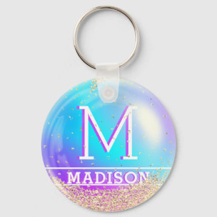 Mermaid Custom Name Bubble Personalized Key Ring