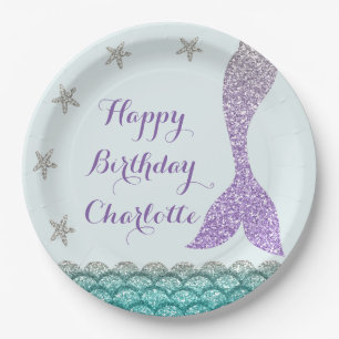 Mermaid Custom Paper Plates 9" • Under the Sea