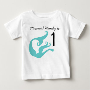 Mermaid Customisable 1st Birthday Tshirt