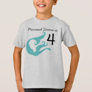 Mermaid Customisable 4th Birthday Tshirt