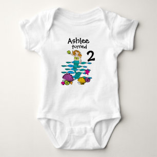 Mermaid Customisable Birthday T-shirt Baby Bodysuit