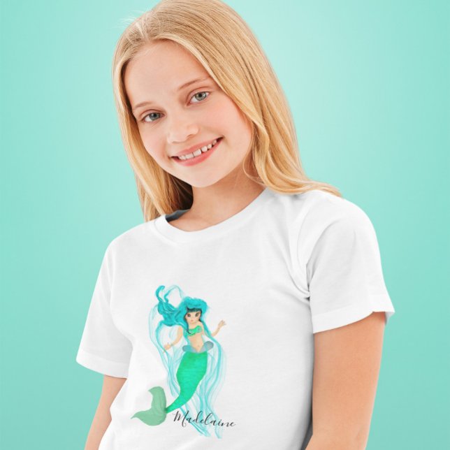 Mermaid Cute Green Girly T-Shirt (Creator Uploaded)