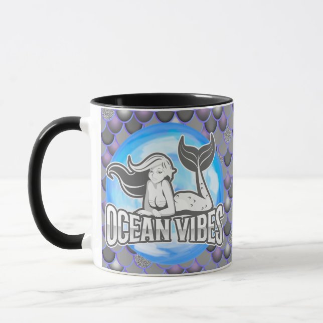 Mermaid Cute Grey Mug (Left)