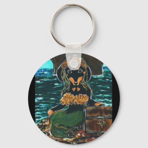 Mermaid Dachshund Key Ring