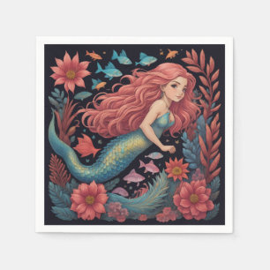 Mermaid Dark Ocean Napkin