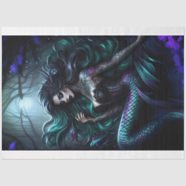 Mermaid Dark Tissue Paper (Front)