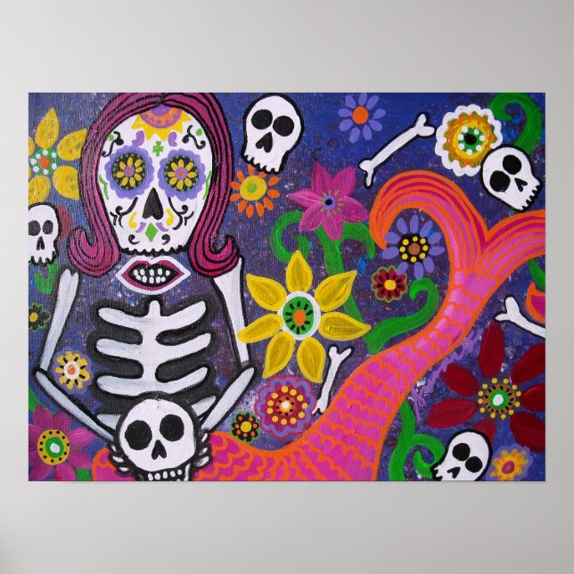 MERMAID DAY OF THE DEAD POSTER (Front)