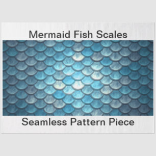 Mermaid Decoupage Seamless Background Turquoise Tissue Paper