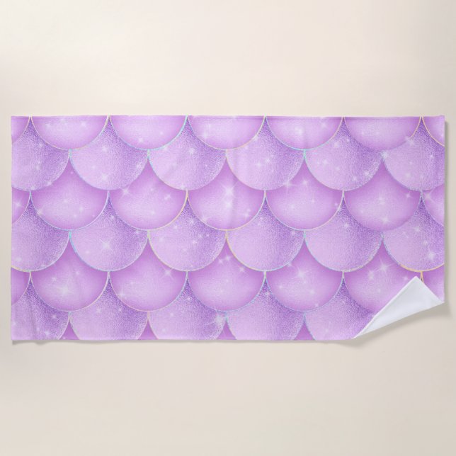 Mermaid Design Beach Towel (Front)