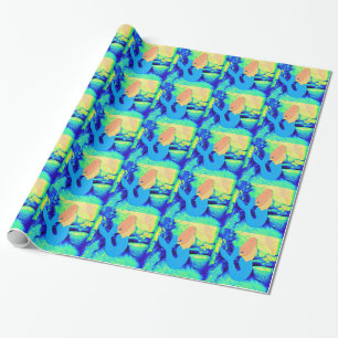 mermaid design wrapping paper