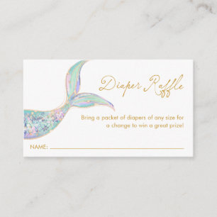Mermaid Diaper Raffle Ticket Enclosure Card