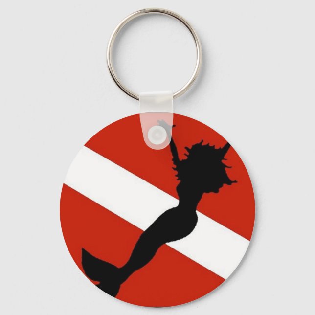 Mermaid Diver Flag Key Ring (Front)