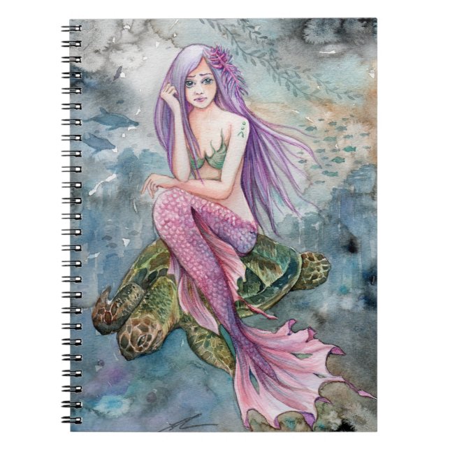 Mermaid - Down in Atlantis Spiral Notebook (Front)