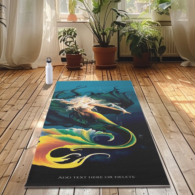 Mermaid Dragon Fantasy Blue Yoga Mat (Creator Uploaded)