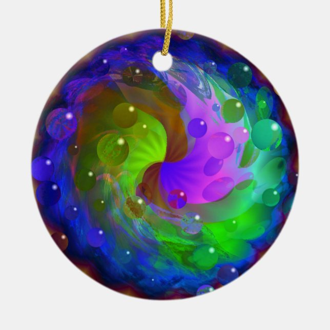 Mermaid Dreams Ceramic Tree Decoration (Front)