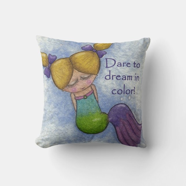 Mermaid Dreams in Colour Cushion (Front)