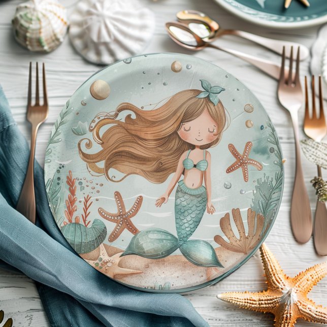 Mermaid Dreams Kids Paper Plate (Creator Uploaded)
