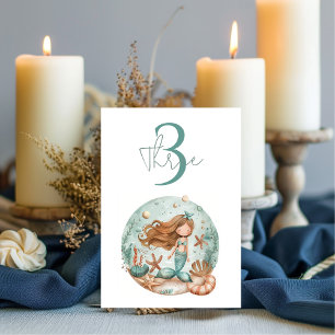 Mermaid Dreams Kids Table Number