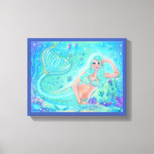 Mermaid Eira with tropical fish by Renee Lavoie Canvas Print
